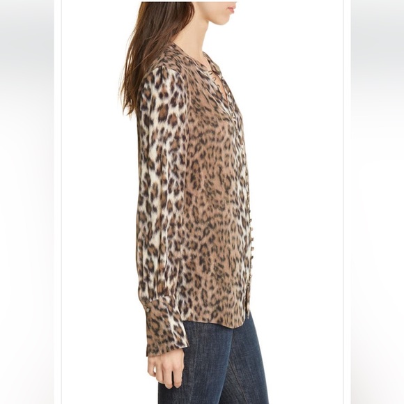 joie Tariana Light Taupe Blouse Sz L (10) - Picture 5 of 11